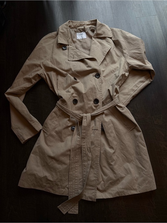 Old Navy Jackets & Blazers - Old Navy Tan Double-Breasted Trench Coat with Waist Tie